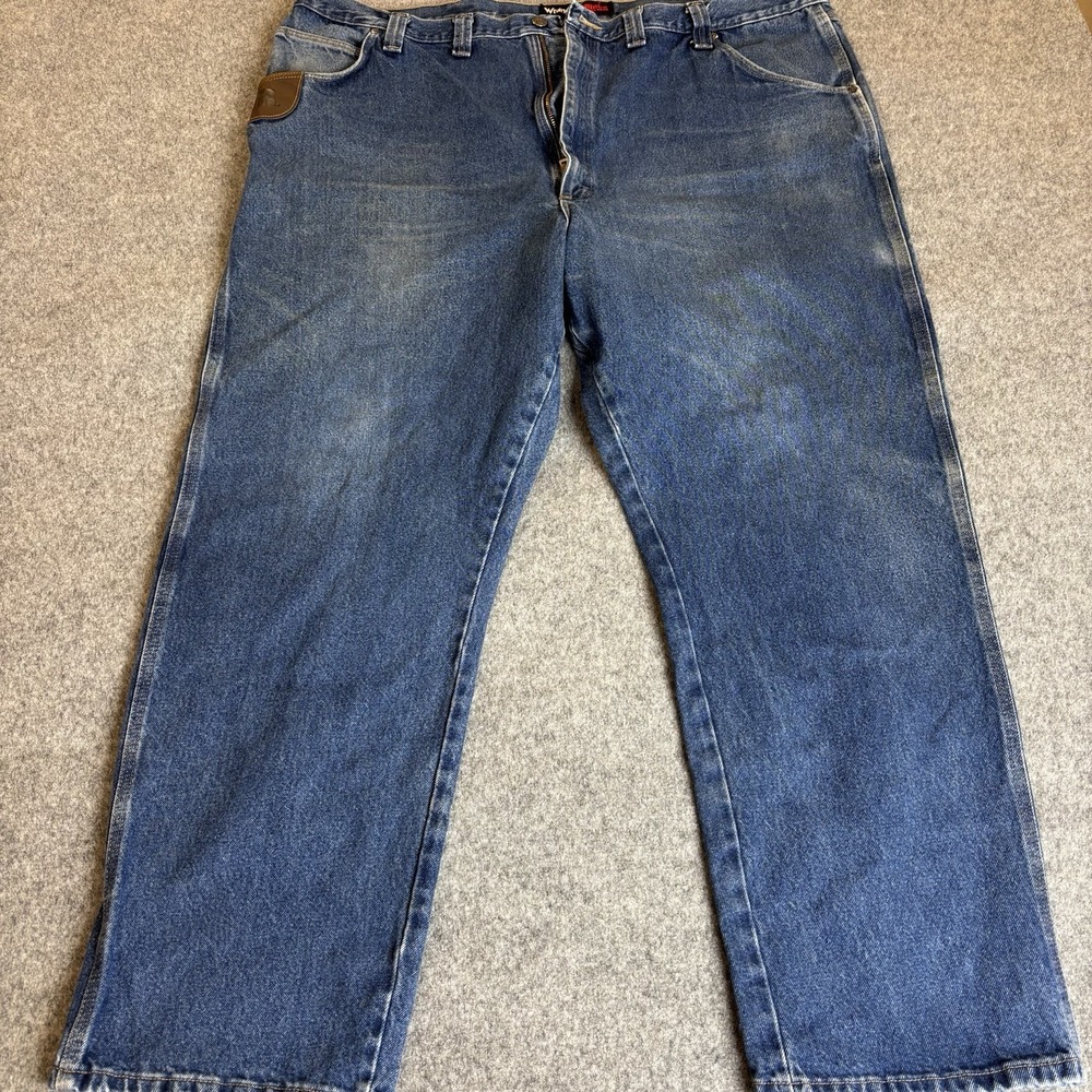 Wrangler Riggs Jeans Men 48x32 Blue Denim Straight Leg